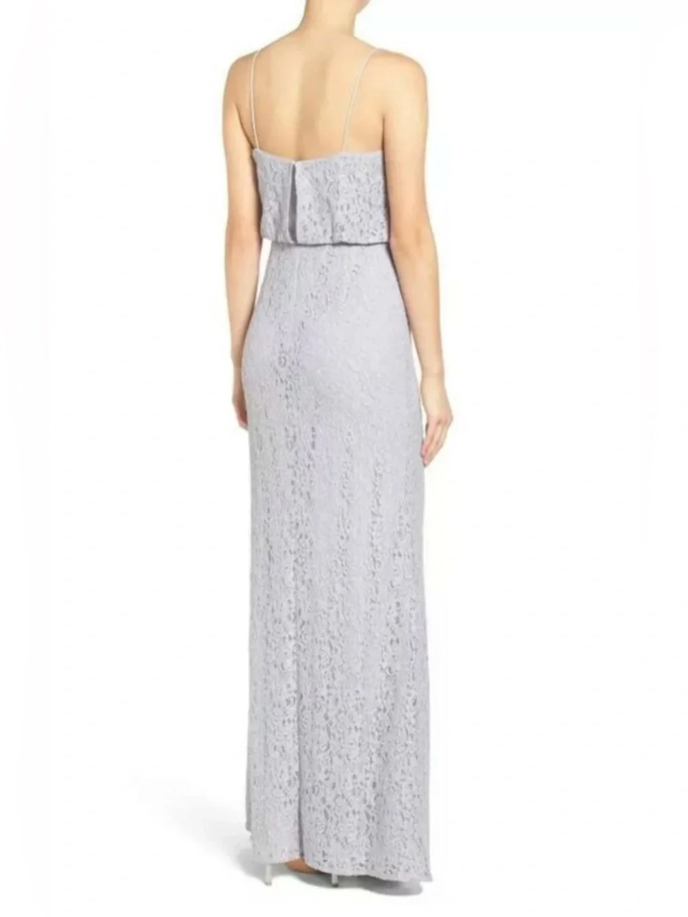 Adrianna Papell Lace Gown Size 8 NWT Light Lavender/Grey Formal Maxi Dress GALA